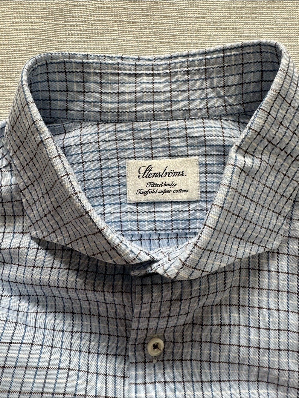 Stenstroms  Men's Blue Check Button-Down Shirt size 16.5